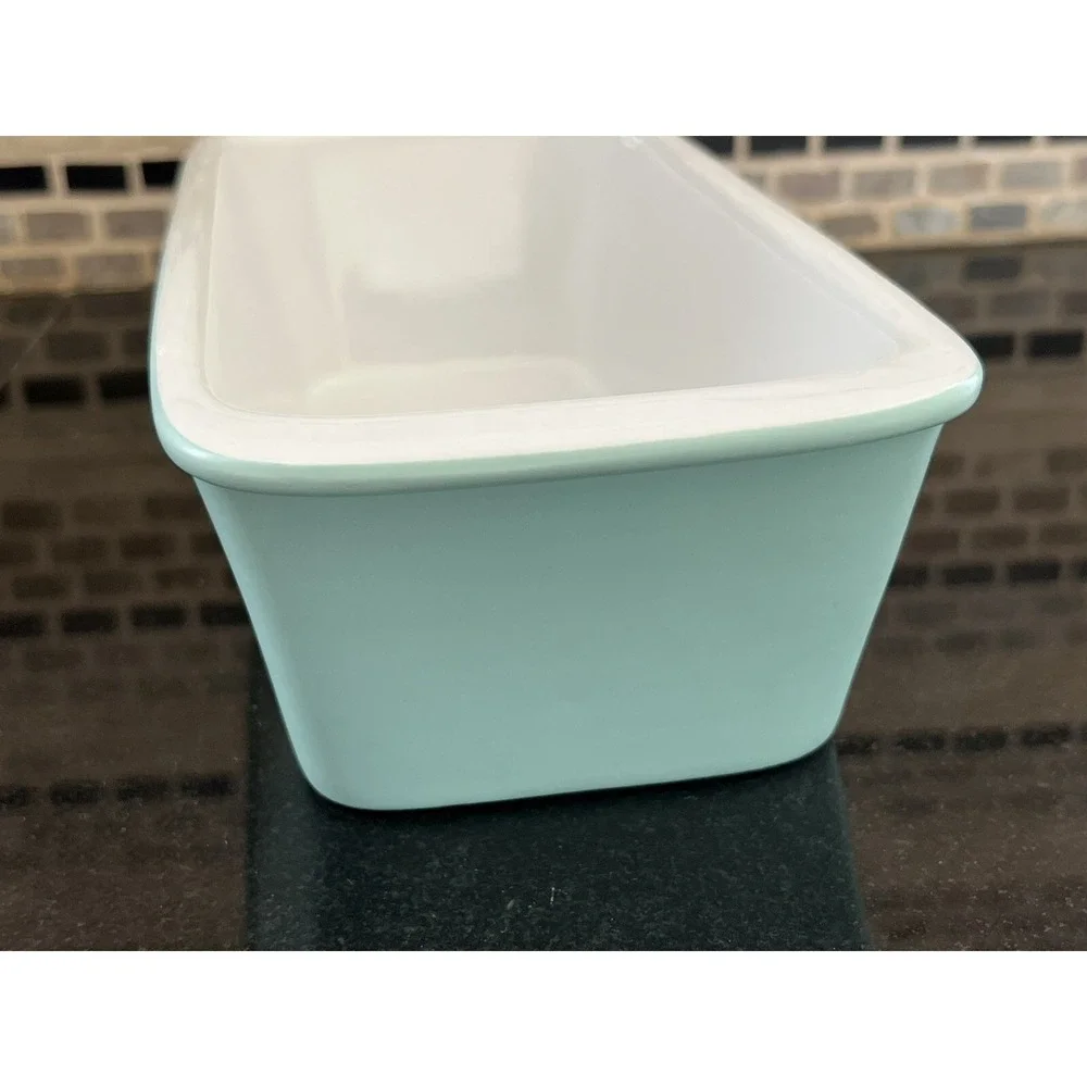 'Treat Yourself' Stoneware Loaf Pan Turquoise Bread Baking Dish Tia‎ And Me